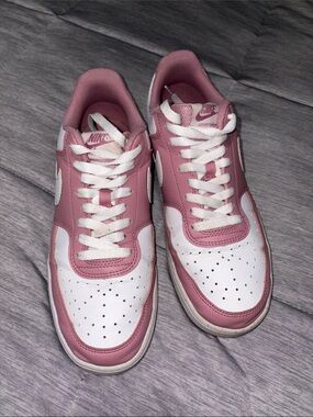 Nike Women’s Pink & White Low-Top Sneakers - Classic Court Style